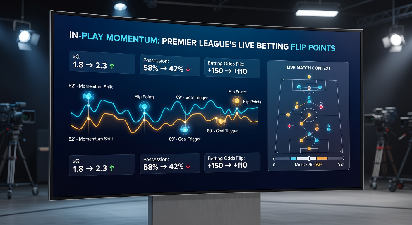 Close-up of a Premier League player celebrating a momentum-shifting goal amid live betting odds overlay