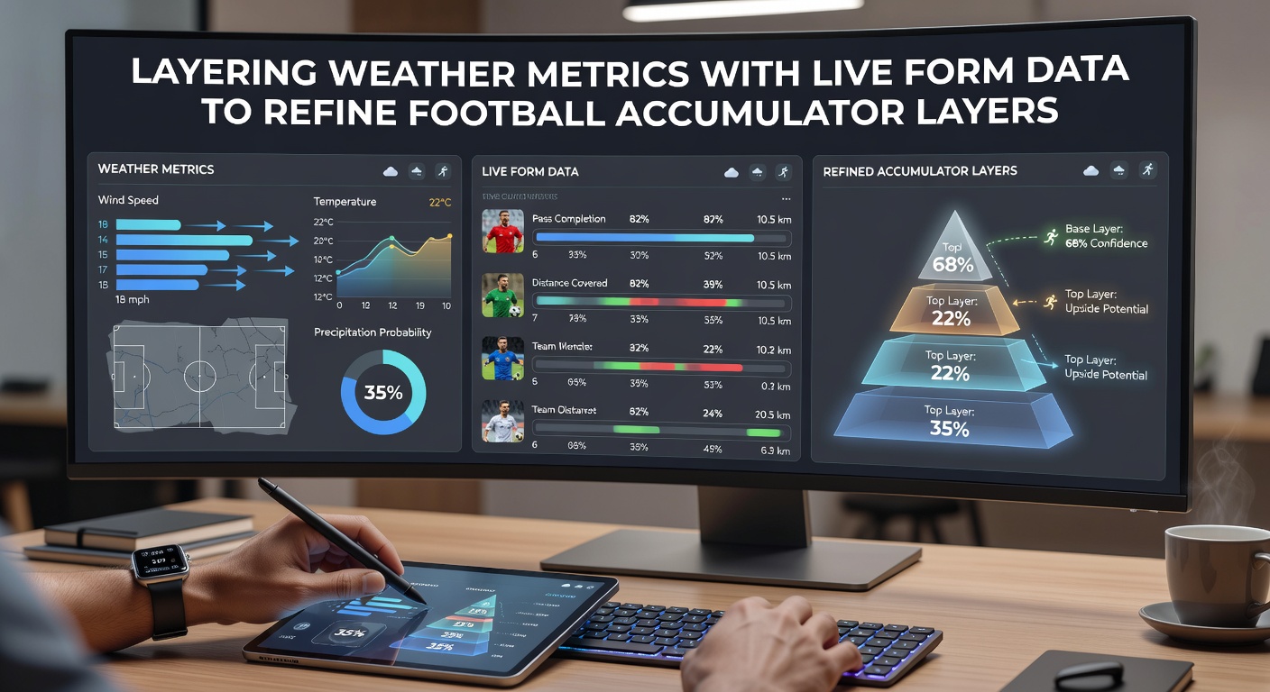 Live form charts merged with weather station readings for multiple football fixtures