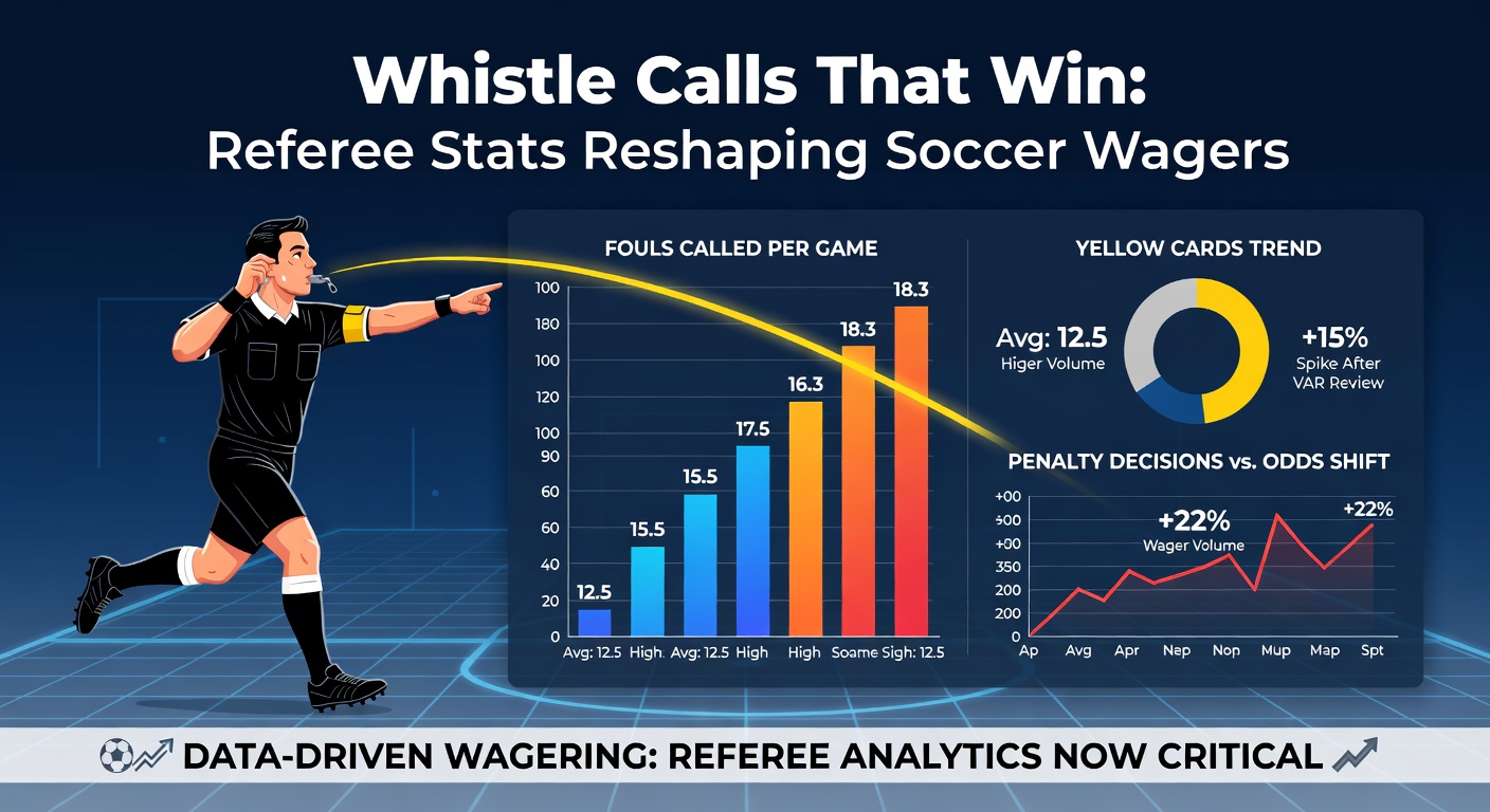 Data visualization chart displaying referee yellow card averages across major soccer leagues, illustrating statistical variations